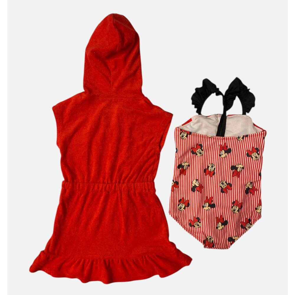 Disney Minnie Mouse Girl's 2-Piece‎ Coverup and Swimsuit Set NWT Size 2T - Picture 2 of 7